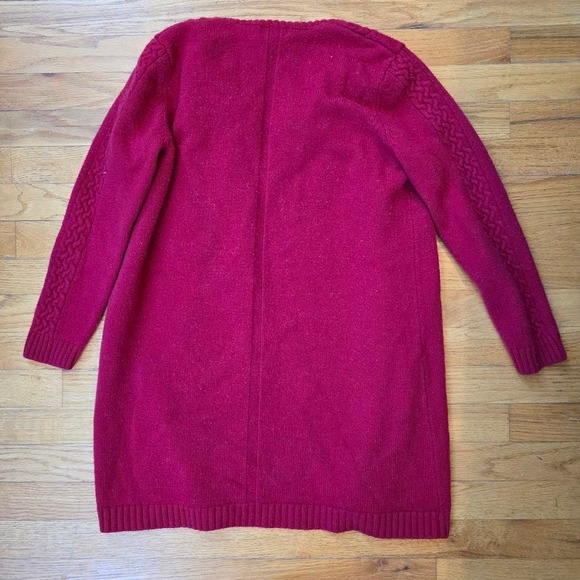 Orvis Long Sleeve Cardigan Sweater Women M Cashmere Wool Red Button Up Knitted - Picture 6 of 6
